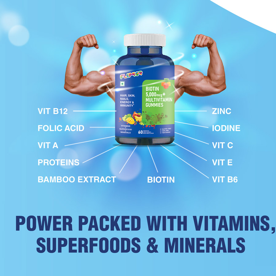 Combo Offer – Biotin 5,000mcg+Vitamin Gummies + Chyawanprash Gummies pic